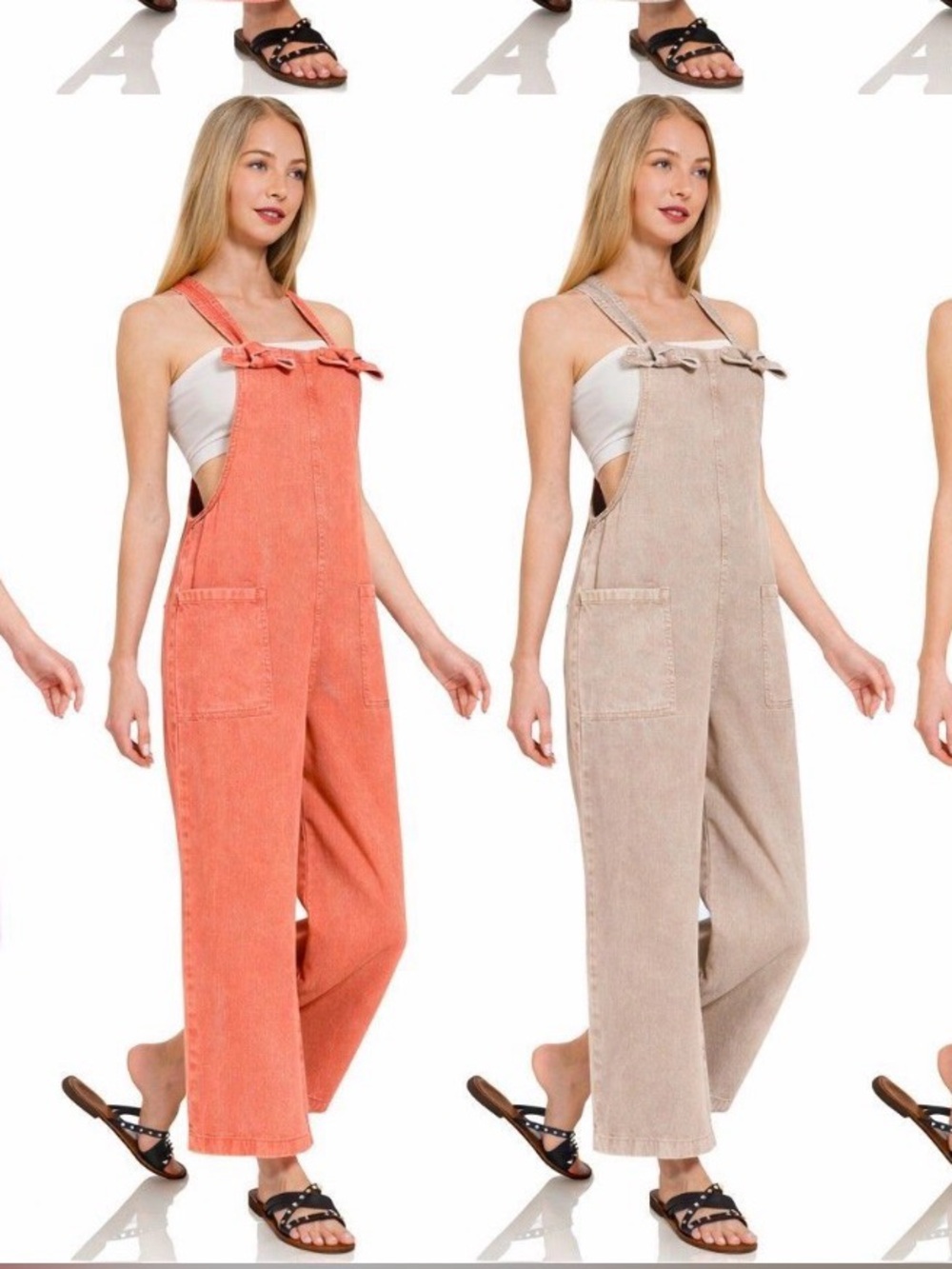 Zenana Wide-Leg Jumpsuit in Beige